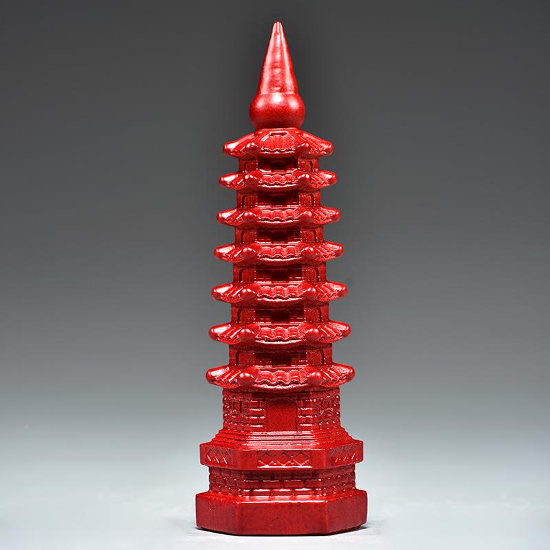 红色桃木雕刻XCYZ01357客层文昌塔摆件9层1层文昌塔厅玄关3装饰工