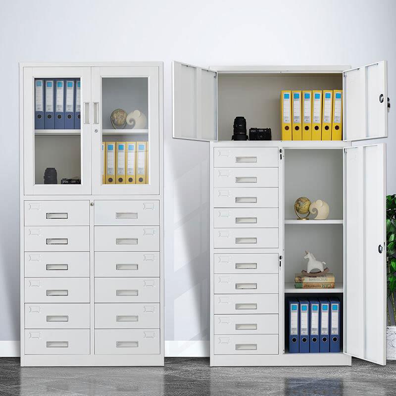 钢多二斗柜十四斗文制柜带件锁储物柜办公室收纳柜铁皮十二BLA-B-