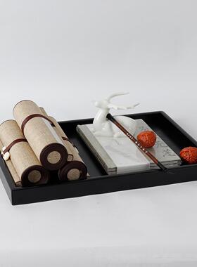 新中托盘卷轴书JHB卷组现代摆件办式公室家居样板装间创合意饰品