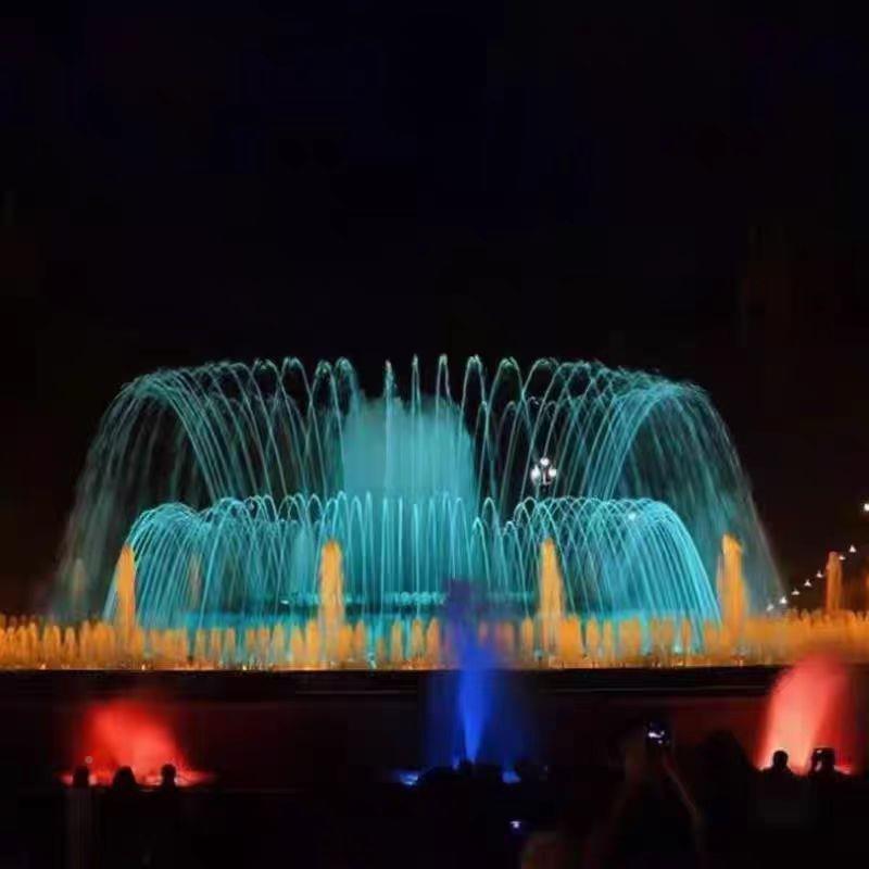 光大秀型水城上喷泉市景区夜654晚灯音乐控制水幕喷泉设计施工厂