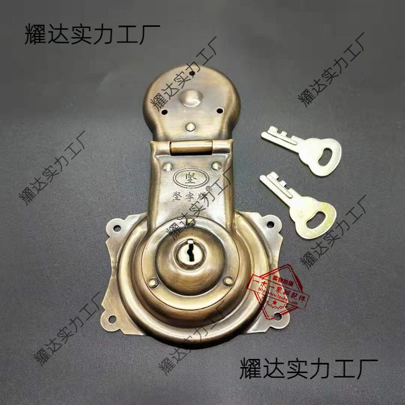 樟木箱式铜配件老式锁箱箱扣明清中仿古铜扣搭樟木箱箱扣锁锁鼻
