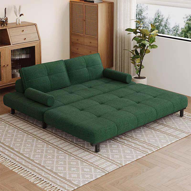 可棉麻布艺沙客约发榻榻米折叠抽拉双人沙发床两双人用简小户型厅