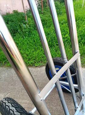 520不锈钢加厚老两轮手拉车大轮拉虎货车车工地叉搬运车实心小推