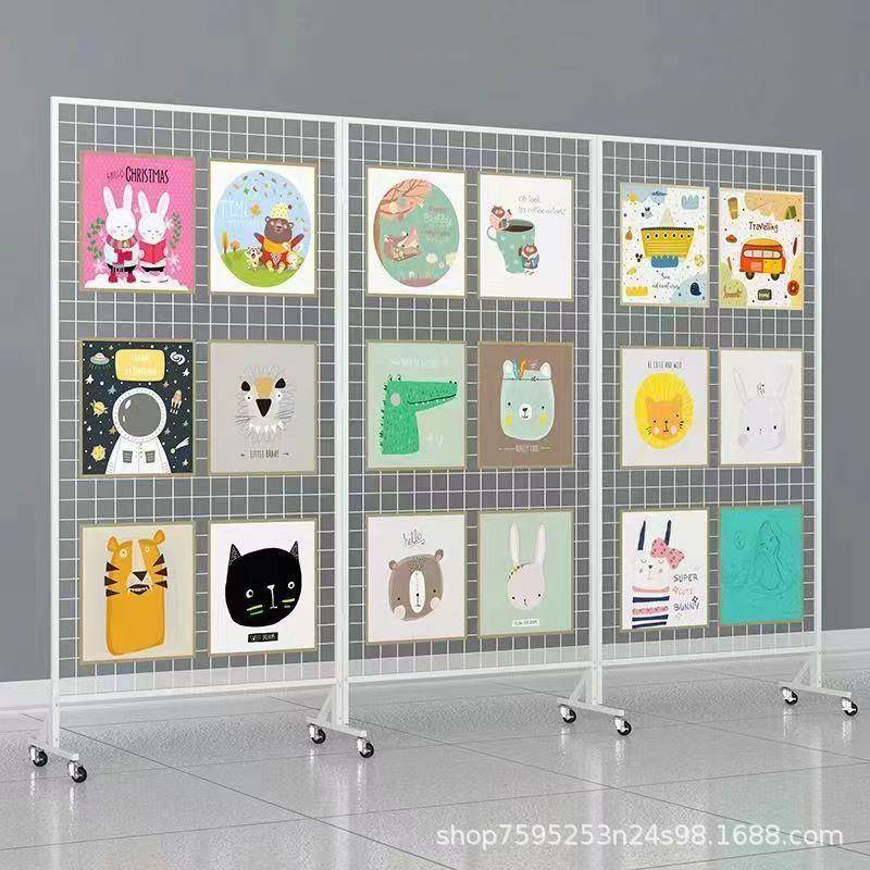 折叠网格展示园架画用展画室幼儿作品展示可移动123456摆专摊美术