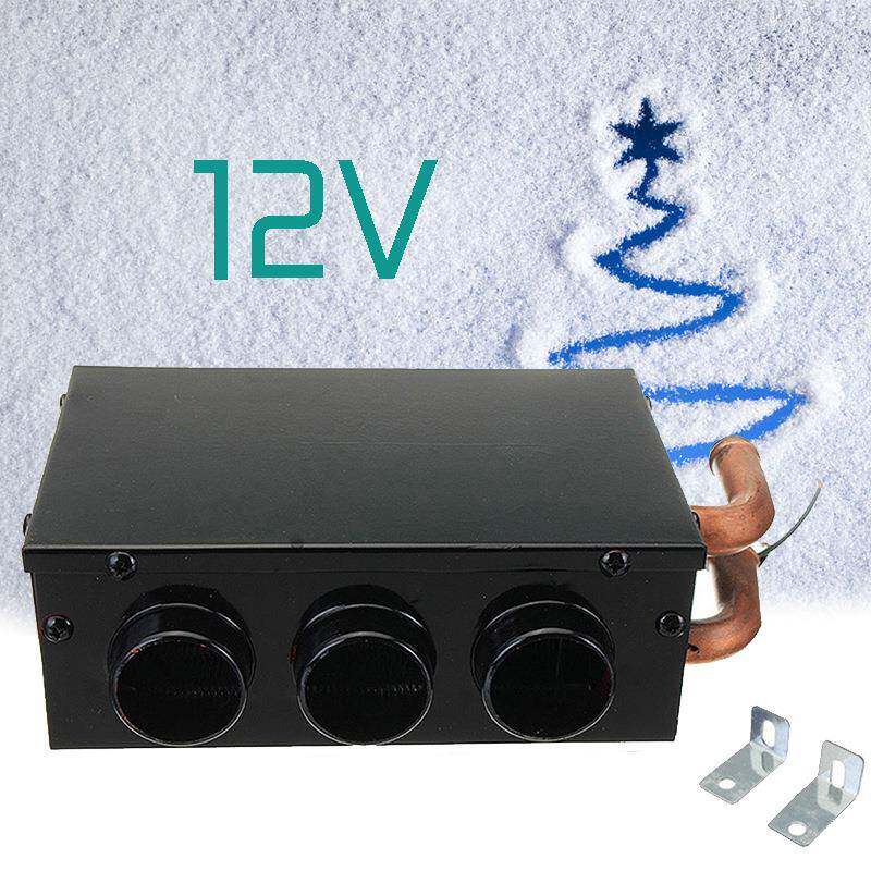 三孔12V24V暖风/机紫水铜水16管水管汽车942货车载暖风机黑色