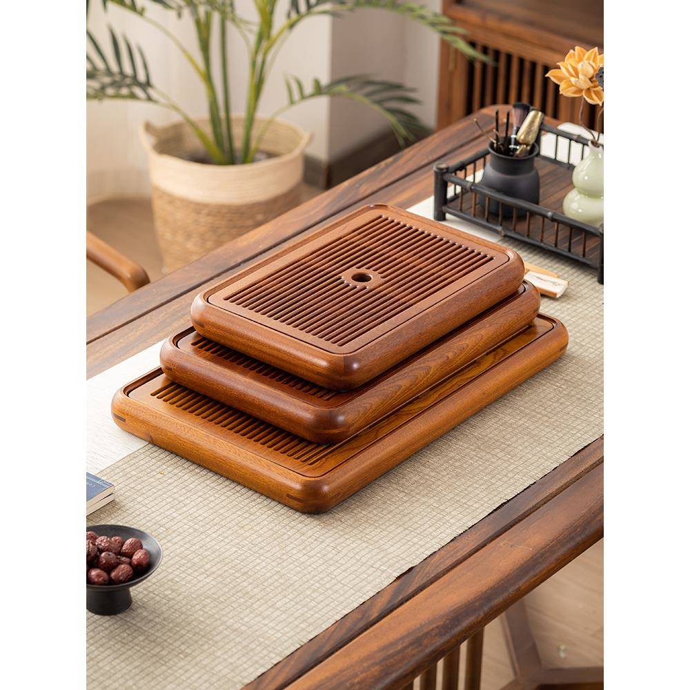 225式新款电木款茶盘实木用家0客厅小号干泡储水花梨木沥茶台高莳