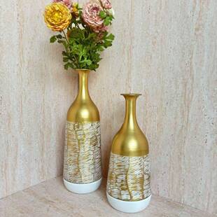 式奢铁艺插花瓶摆式件客厅酒店场景氛围欧布置花器法落EPM轻地大