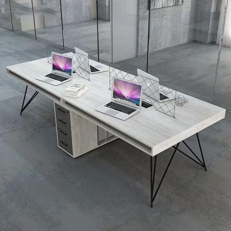 北京公办家具工业风办公桌员工GW19-025电脑桌几系何列卡座职工位