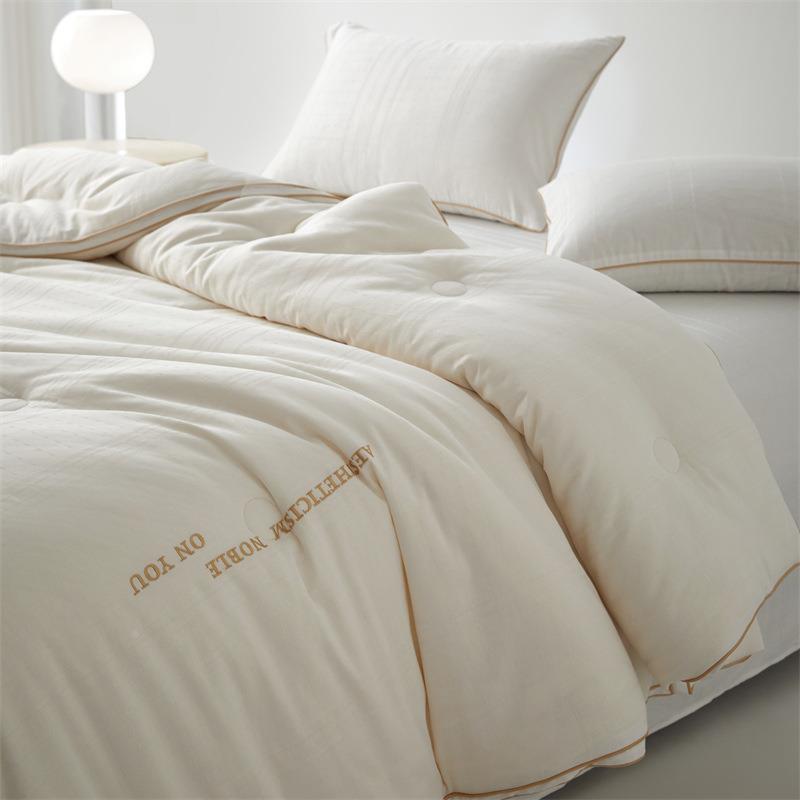 A类母秋被冬被纯棉提花55%大纤豆维被子被芯二合一子母春ZHL73-Td