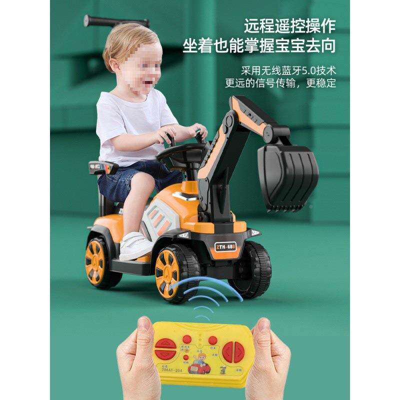 W7J12820儿童挖机型玩具车掘电动挖土机坐人大超大号男孩遥控工程