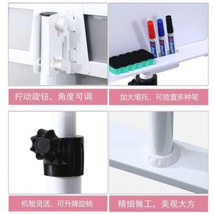 立式 圆哑光磁钢化玻璃白板支34架式 可移动盘白板庭家学习记性事白
