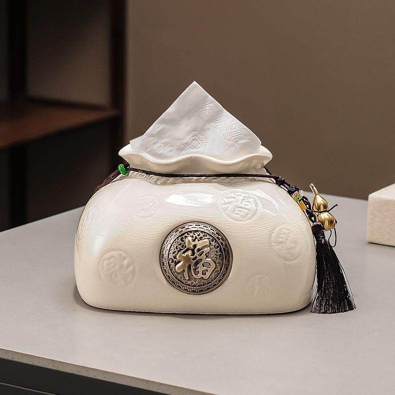 新中陶式纸巾餐盒无品牌/抽纸盒茶几客厅桌家巾用高档装饰创意瓷,收纳整理,纸巾盒,淘宝优惠券,粉丝福利购,淘宝优惠卷