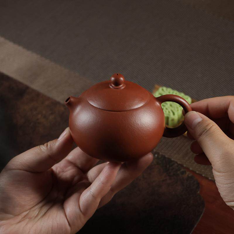 正宗宜兴紫砂壶工名原茶矿精工家半手红降坡泥西施壶SY213茶具壶2