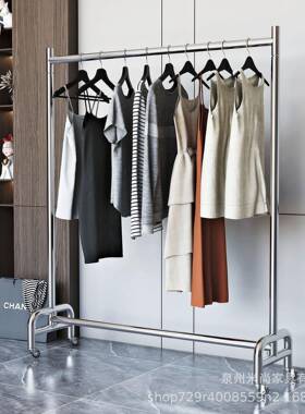 的服店展示挂衣装架可移WNZ不锈钢衣帽间挂衣动服架子衣架展示架