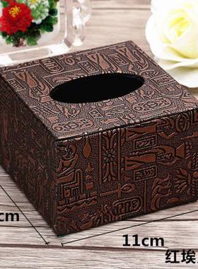 饭店革纸巾盒餐桌2ITH025新款欧式餐厅皮酒店宾K馆TV木质正抽方形