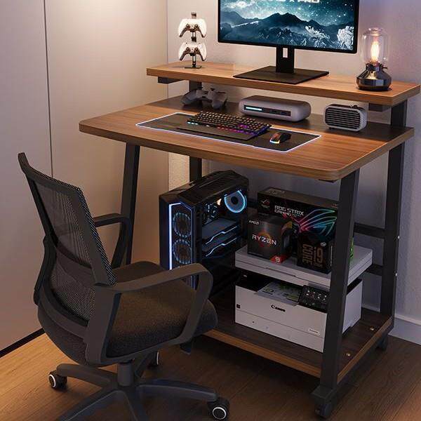 台式电脑桌小型家用迷你移动学习笔记本桌子简易带轮子卧室床边桌