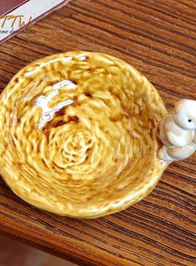 田园可爱LBG的头鹰陶碟装饰坚缸果盘猫钥匙盆肥皂盒烟灰桌面瓷摆