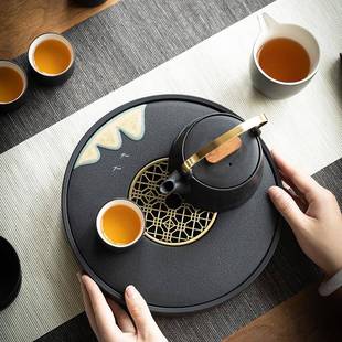 辦現(xiàn)公泡干臺 日家LT389遠(yuǎn)用陶瓷茶盤代輕奢簡約辦公室茶臺茶海式
