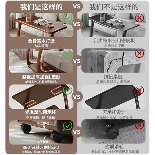 实几木DB26-csr沙发边可移动床头桌子带侧边柜家用客厅小户型C轮