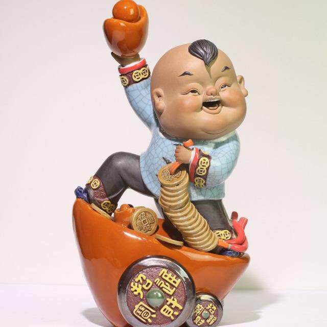 好年旺师市财湾运亨通精PMF打石细算精品大作品收藏陶瓷喜庆家居