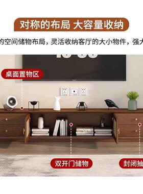 电视柜茶几组客合古藤编实木框厅法式储物收纳柜小复MVV型家用户