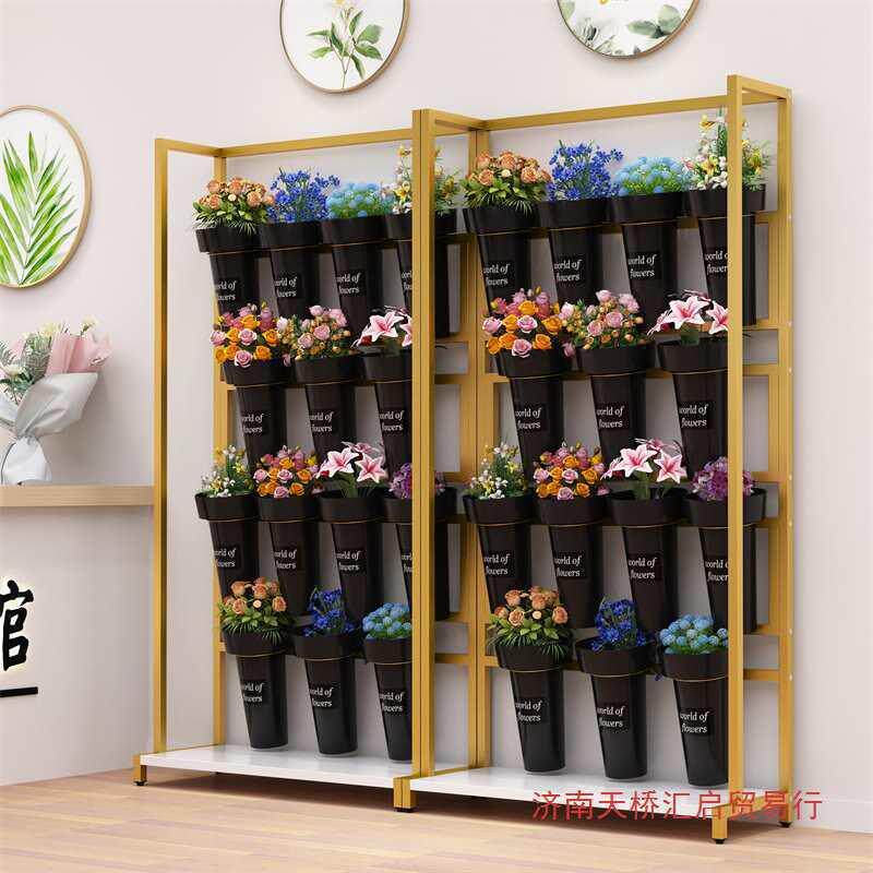 花束鲜花铁艺多层置物架落地架摆放超窄花盆架花桶展示架花店花架
