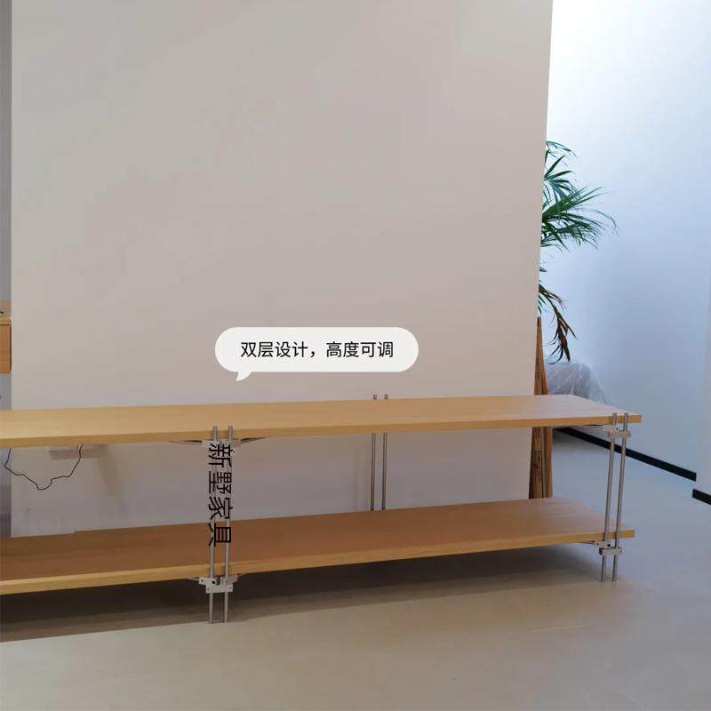 落地式置物架桦木多层板收纳架子家用光轴书架客厅电视柜展示货架
