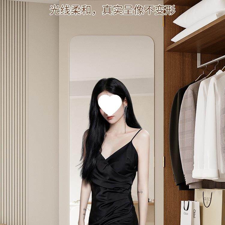 全镜家用身宿舍镜子贴墙自粘985衣柜子内穿装隐形卧室镜衣镜粘贴