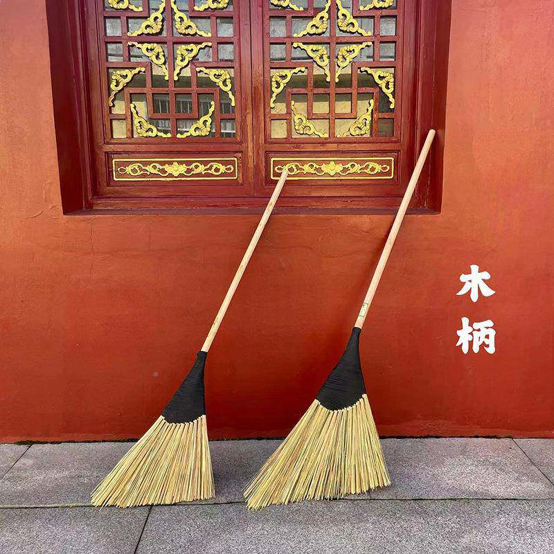 木大小号组合柄农户602外马扫路庭院工厂环卫老式硬毛扫帚竹丝村