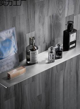 04不钢3一字搁板打免孔浴室卫生间收纳架壁QY-53挂洗漱台镜前锈置