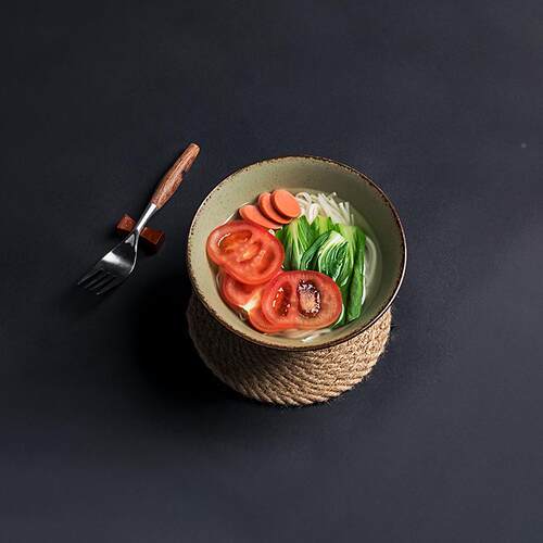 日式拉面碗粗陶大F76TJ767号汤碗复古面斗碗蔬笠碗家用大碗创意菜