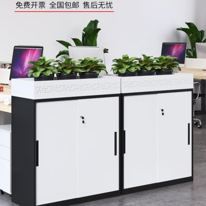 物TMG-06-2办公室文件柜矮柜对开门柜储柜制移动门柜钢花槽柜隔盆