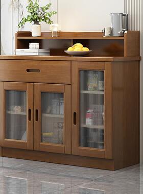 简现代茶实木能餐边柜酒柜双门三四FIB门餐厅多功储物水柜收纳碗