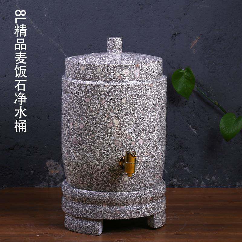 自产自销8麦饭石净水原色麦饭石矿桶化水桶L竹节款414净桶水缸批