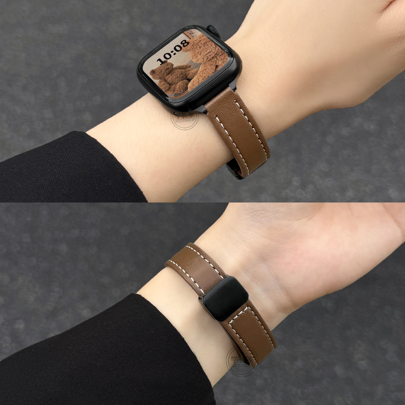 适用华为watchfit3表带真皮质4pro磁吸智能手表fit2腕带运动手环f