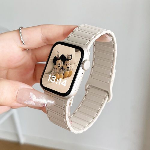 适用iwatchs9手表带s10新款iwatchse2硅胶磁吸11高级感s8s7苹果手