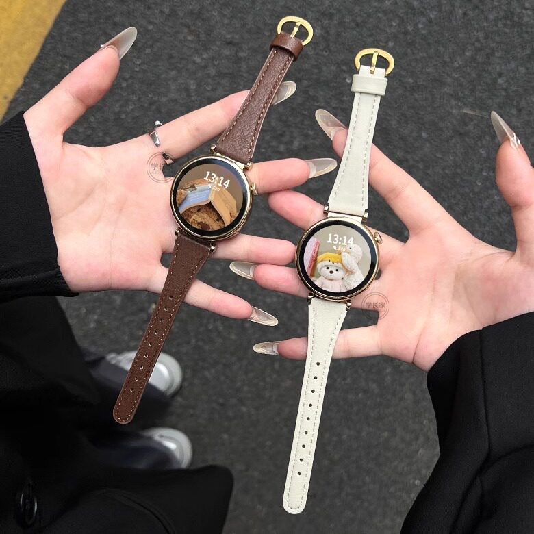 适用华为watchgt5手表带6真皮轻奢watch4新款手表带gt4智能手表链