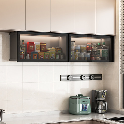 全铝吊柜墙壁柜厨房墙上储物柜橱柜阳台卫生间收纳挂柜手办展示柜