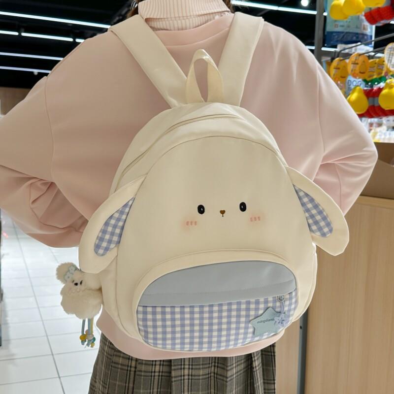 高颜值卡通双肩包女生日系ins风可爱兔子学生小揹包百搭校园书包