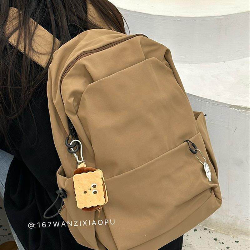 书包女大学生简约百搭无印风大容量徒步双肩包高中生书包初中女生