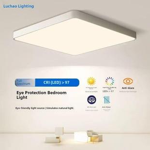 暖白光吸顶灯方形80cm 1m中性光客厅灯色温4000K大厅灯方形护眼