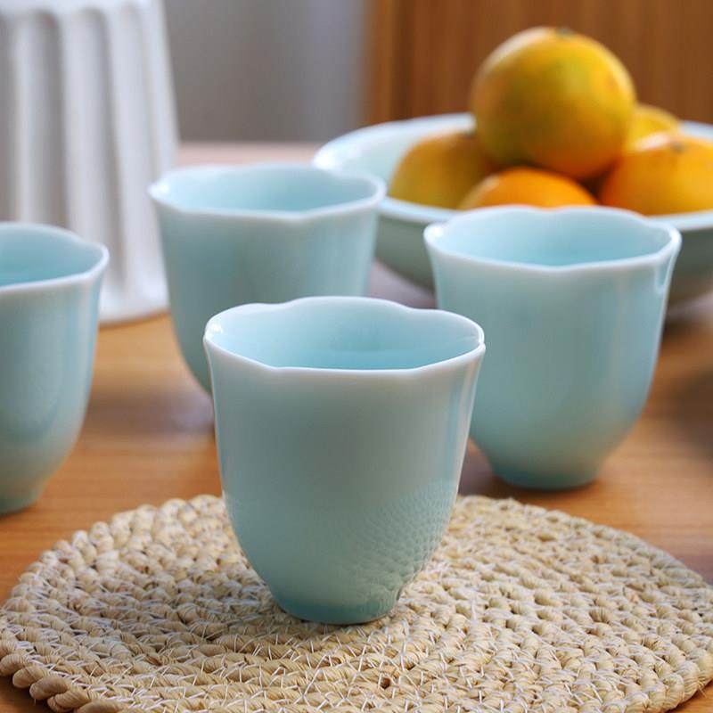 龙泉青瓷葵口宋韵茶杯水杯不带盖单杯酒杯陶瓷杯子家用待客杯礼品,餐饮具,茶杯,淘宝优惠券,粉丝福利购,淘宝优惠卷