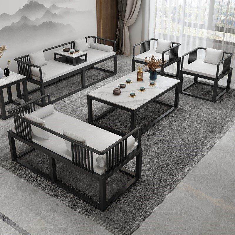 新中式铁艺沙发茶几组合轻奢简约现代客厅商务休闲 办公室接待沙,商业/办公家具,沙发,淘宝优惠券,粉丝福利购,淘宝优惠卷