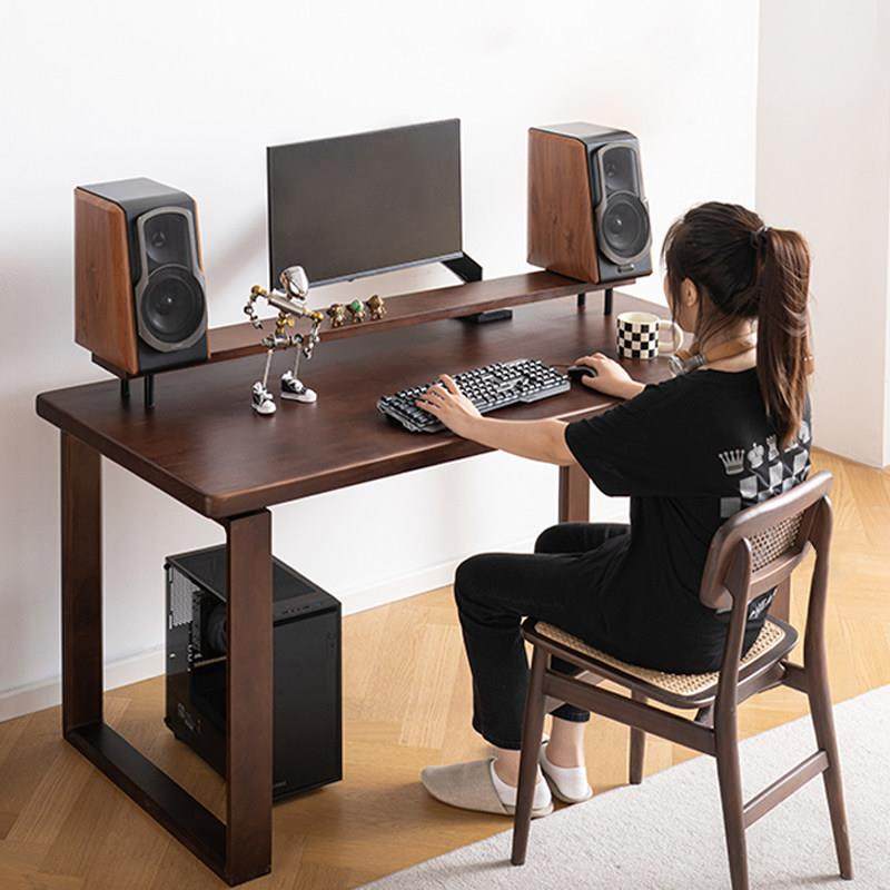 黑胡桃色实木书桌电脑桌电竞桌台式卧室家用办公桌现代简约写字桌,住宅家具,电脑桌,淘宝优惠券,粉丝福利购,淘宝优惠卷