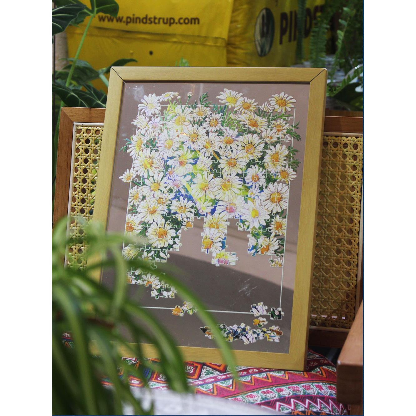 客厅餐厅装饰画玛格丽特小雏菊小清新镜面装饰画花卉装饰品