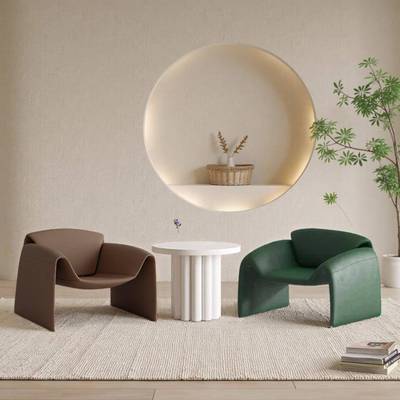 意式极简螃蟹椅子网红休闲单人沙发椅民宿休息区接待洽谈桌椅组合