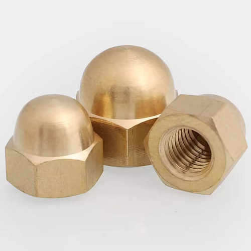 黄铜盖型螺母铜盖母GB923铜制螺帽锁紧半圆头六角M3M4M5M6M8-M20