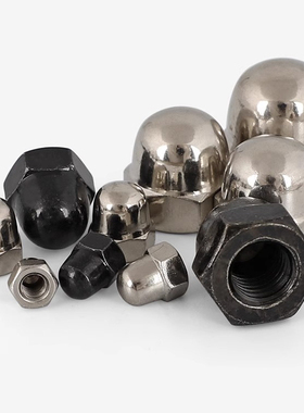 黑色盖形螺帽 镀镍盖型螺母  GB923球头螺丝帽 装饰螺帽M3M4-M12