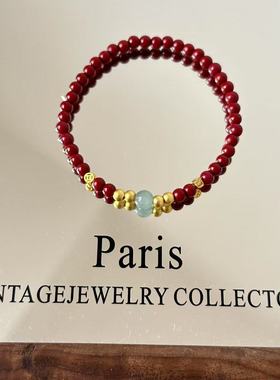 朱砂手串原创设计天然朱砂手串女款本命年转运珠手链送女友礼物