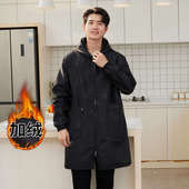 罩衣男款 工作服 大褂大码 加绒大人防水围裙罩衣时尚 防油外穿秋冬季
